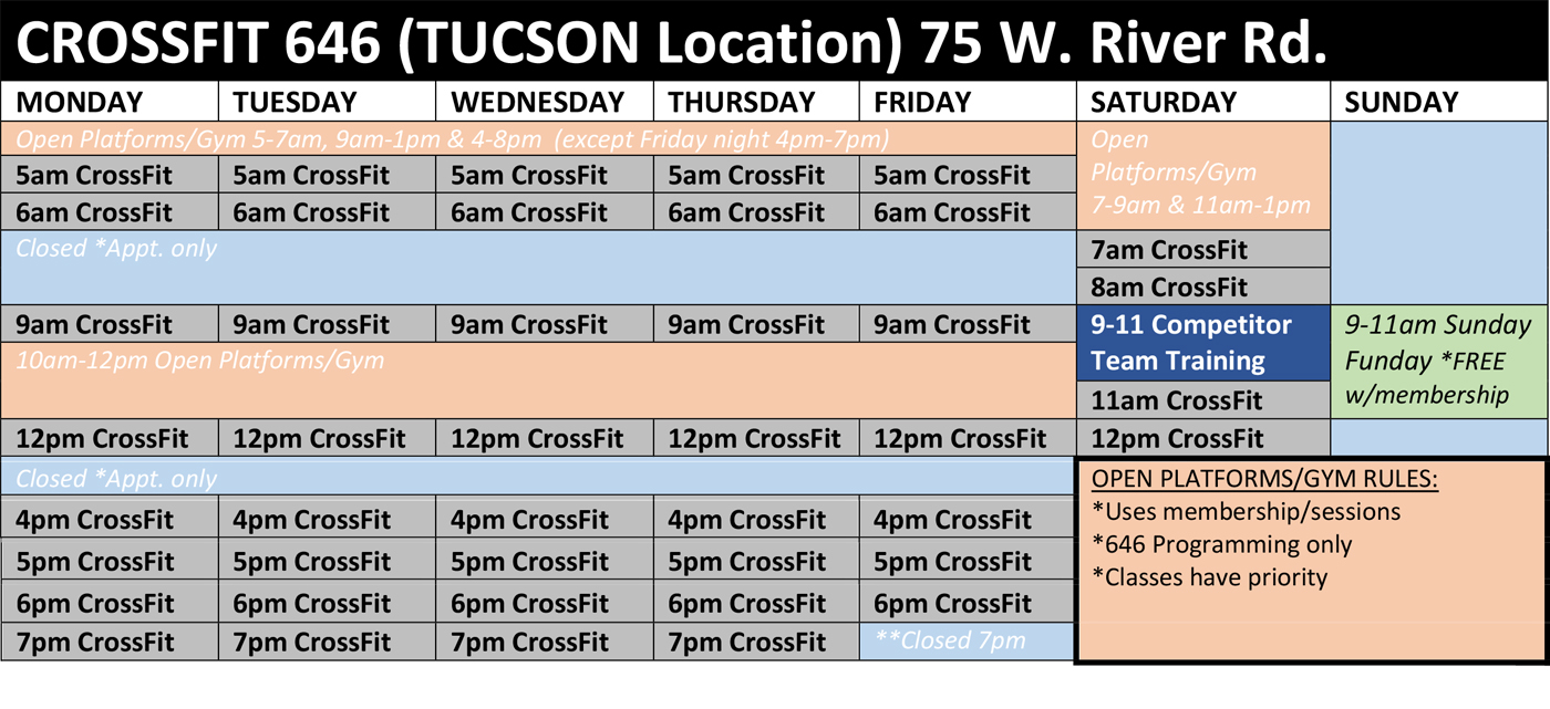 Schedule – Tucson – CrossFit 646